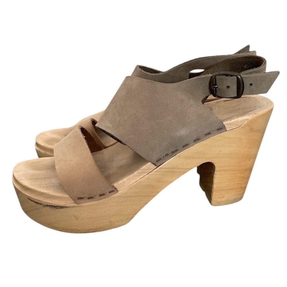 NO. 6 STORE Harper Wood Sole Platform Clog Sandals \\ 38